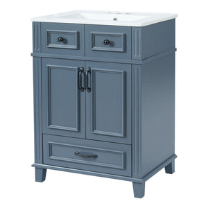 Bathroom Vanity with Sink and Storage Cabinet - White, Blue, or Dark Green