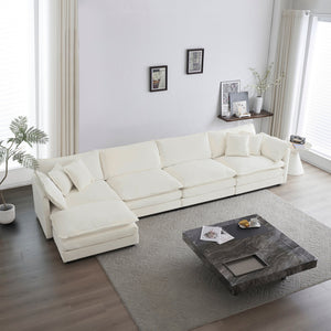 Modular Sectional Sofa for Living Room, U Shaped Couch 5 Seater Convertible with Ottoman