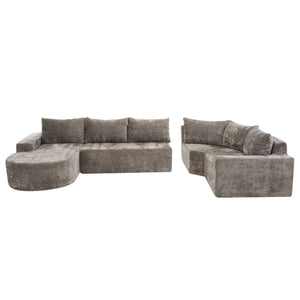 U-Shaped Oversized Modular Cloud Sectional Sofa With Deep Seat For Living Room