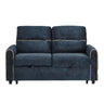 Pull Out Sofa Bed with Adjustable Backrest and USB Ports - Dark Gray, Black or Blue