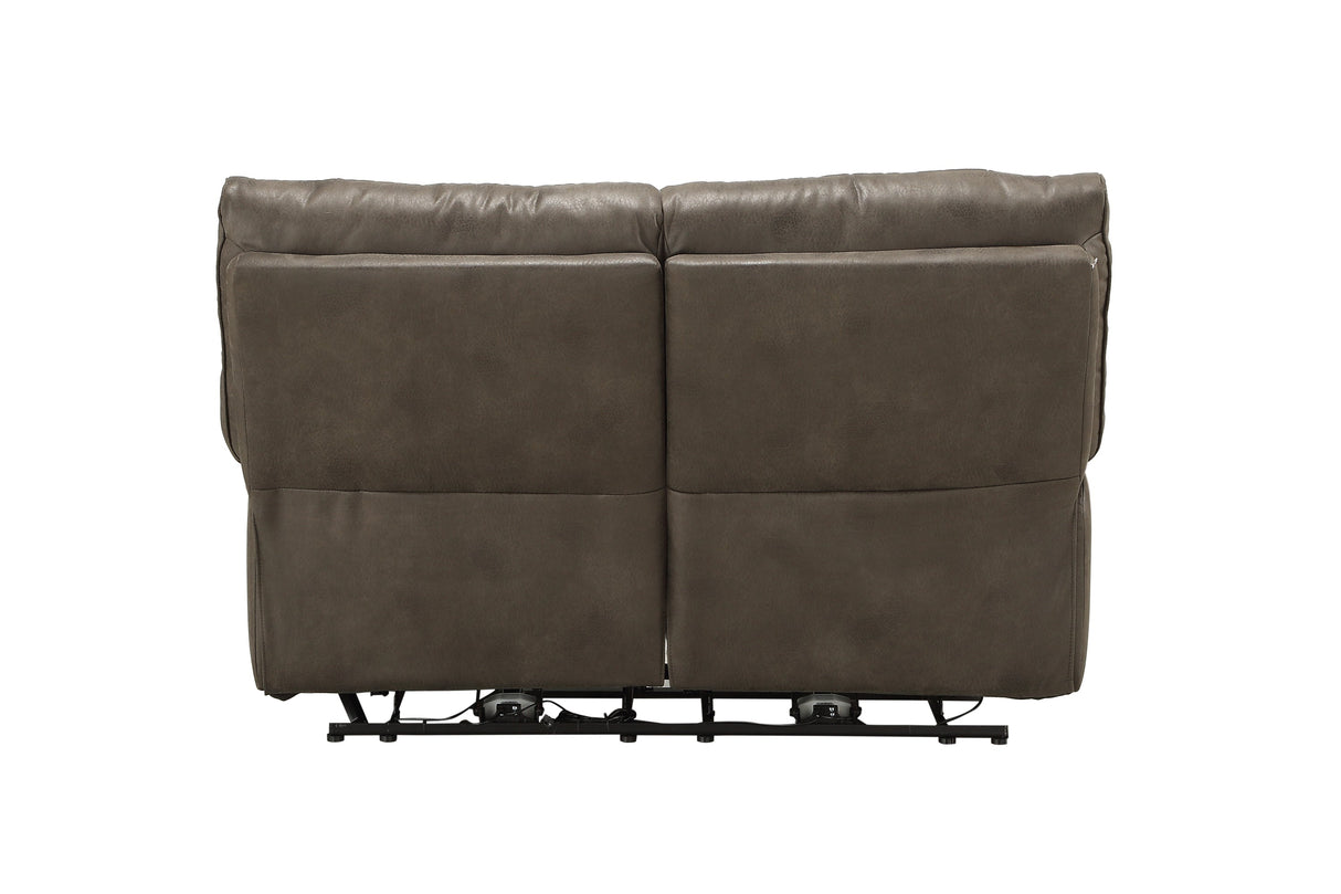 Harumi Gray Fabric Power Motion Loveseat With USB