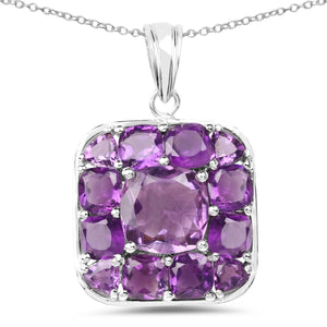 8.20 Carat Genuine Amethyst .925 Sterling Silver Pendant