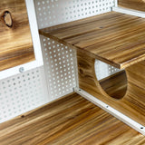 55.12' Spacious Cat House with Tempered Glass (White)