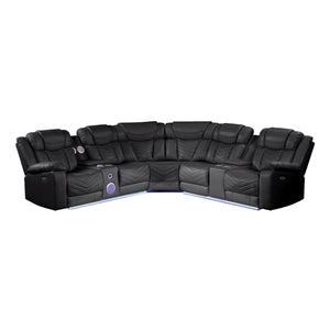 Challenger - Recliner Sectional Sofa, Built In USB, C Ports & Bluetooth
