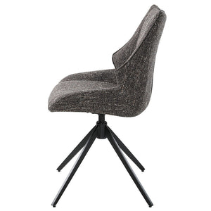 Malika - Side Chair With Swivel (Set of 2) - Brown Chenille