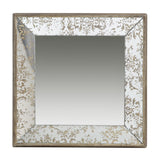 Antique Rectangle Mirror with Floral Accents