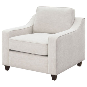 Christine Upholstered Sloped Arm Accent Chair Beige
