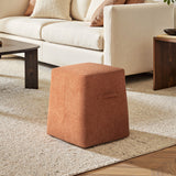 Oliver 16' Tapered Square Upholstered Ottoman - Spice Orange Fleeced Teddy