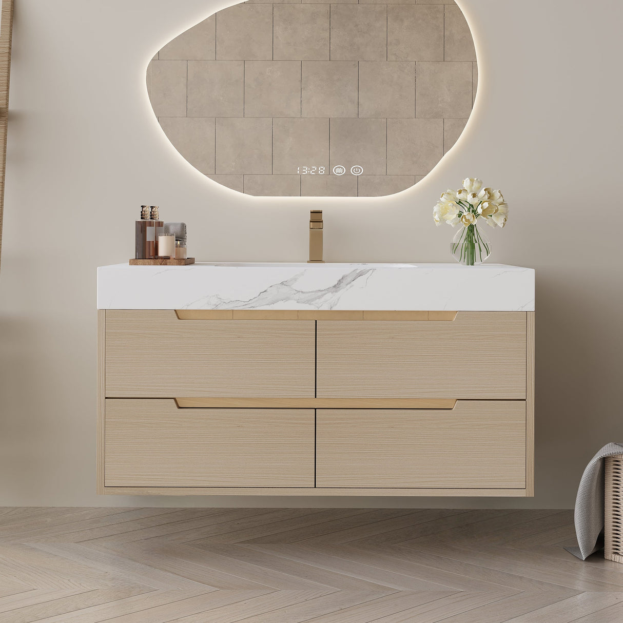 35.4" Modern Bathroom Vanity with Undermount Sink