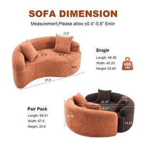 Tai Chi - Curved Dual Depth Loveseat