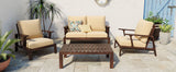 4-Piece Outdoor Sofa Set with Cushions and Coffee Table