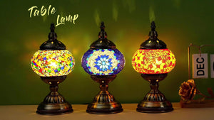 Handmade Turkish Mosaic Lamp – Dimmable Glass Pumpkin Night Light for Bedroom