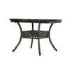 Outdoor Expandable Aluminum Dining Table With Latticework Details And Curvy Legs