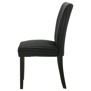 Dermott Upholstered Parson Dining Side Chair Black (Set of 2)
