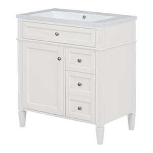 Bathroom Vanity With Top Sink, Storage Cabinet, 2 Drawers, Tip Out Drawer