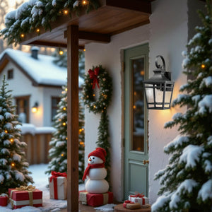 Large Outdoor Wall Lights for House - 16.5 Inch Black Aluminum