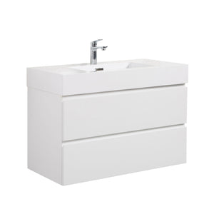 Alice - Bathroom Vanity With Large Storage, Sink, Wall Mounted