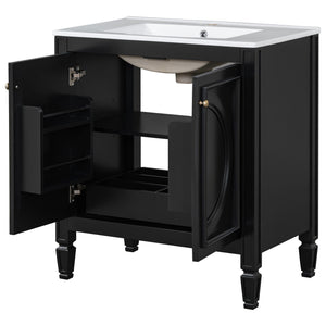 Double Sink Bathroom Vanity Set with Wall Mount Mirror Cabinet