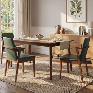 Dining Chairs (Set of 2) - Green / Walnut