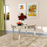 Round Glass Dining Table with Mirror Top