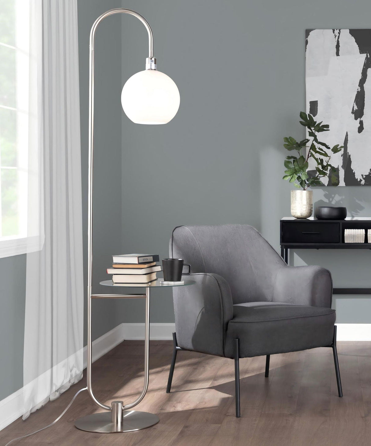 Trombone - Contemporary / Glam Floor Lamp