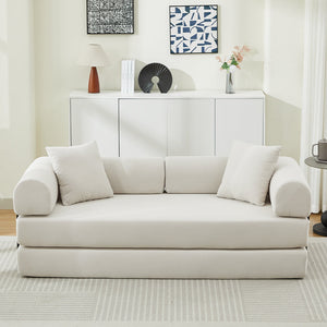 Folding Sofa Bed Convertible Couch with 2 Pillows