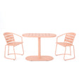 Outdoor-metal-seating-set-with-coffee-table-and-2-chairs,-pink-Outdoor-Furniture-Sets