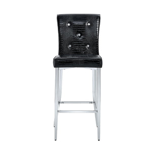 Bar Chairs with Crystal Clasp Design (Set of 2)