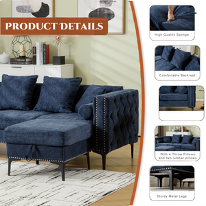 Modern Lounge Chenille Sectional Sofa
