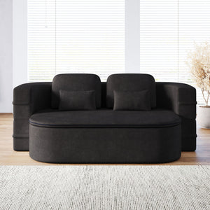 2 In 1 Foldable Sofa Bed With Multi Functional Blanket, Floor Lounge Sofa