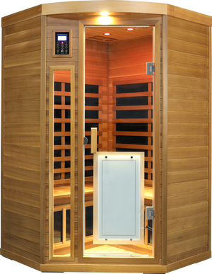 Low EMF Two person Far-infrared Red cedar Deluxe indoor pentagonal sauna room