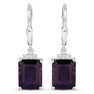 6.63 Carat Genuine Amethyst .925 Sterling Silver Earrings