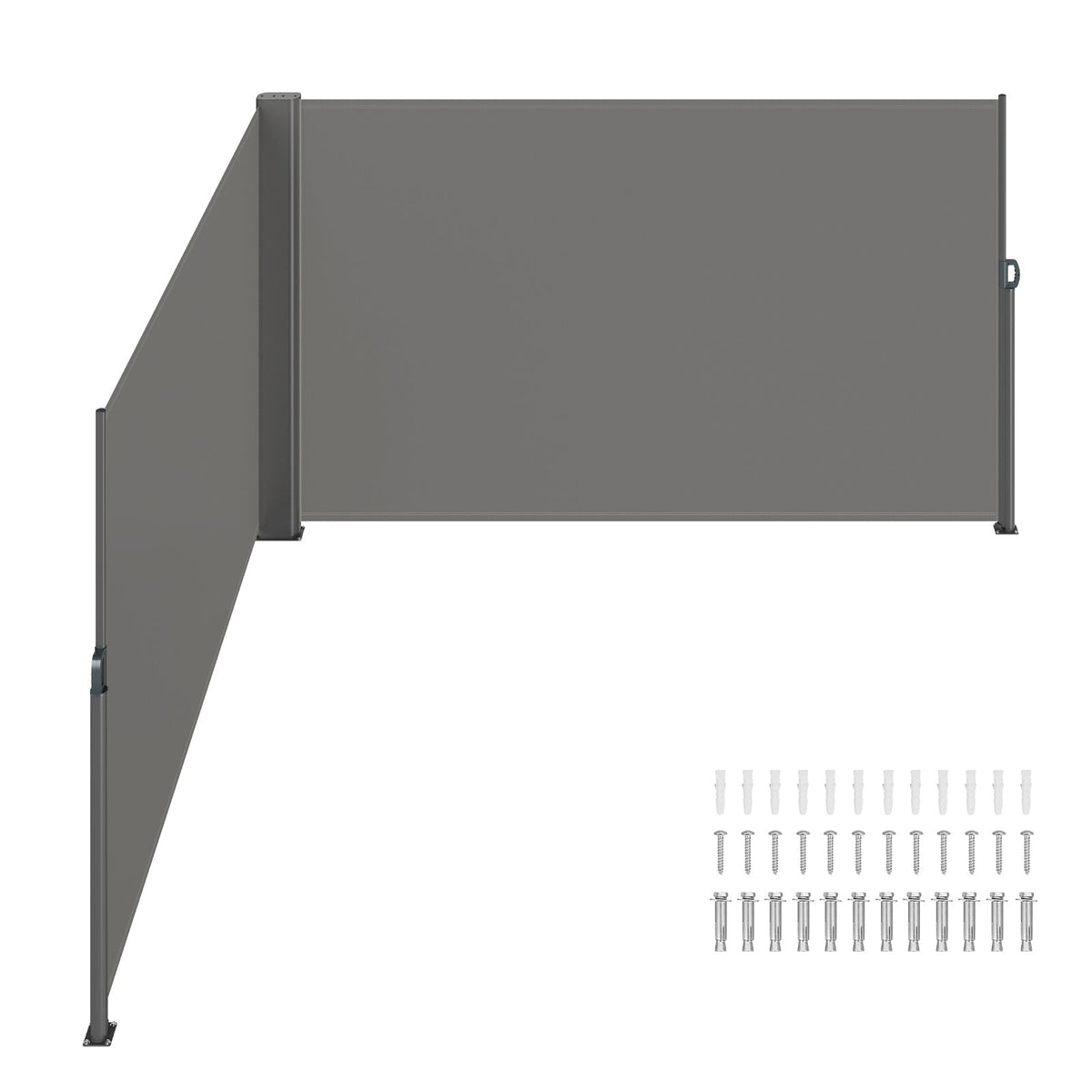 Retractable Side Awning 71" x 236" Full Aluminum Rust-Proof Patio Screen