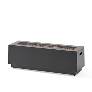 Modern Dark Grey 40" Outdoor Iron Propane Fire Pit