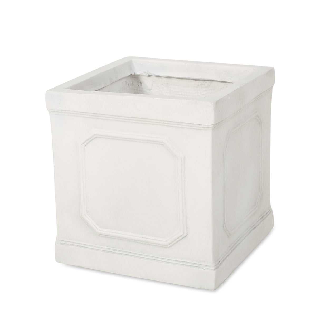 Square outdoor planter- white