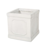 Square outdoor planter- white