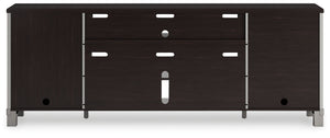 Darborn - XL TV Stand W/Fireplace Option - Gray / Brown