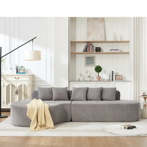 110.2" * 62" Boneless Sectional Curved Sofa with 5 Pillows