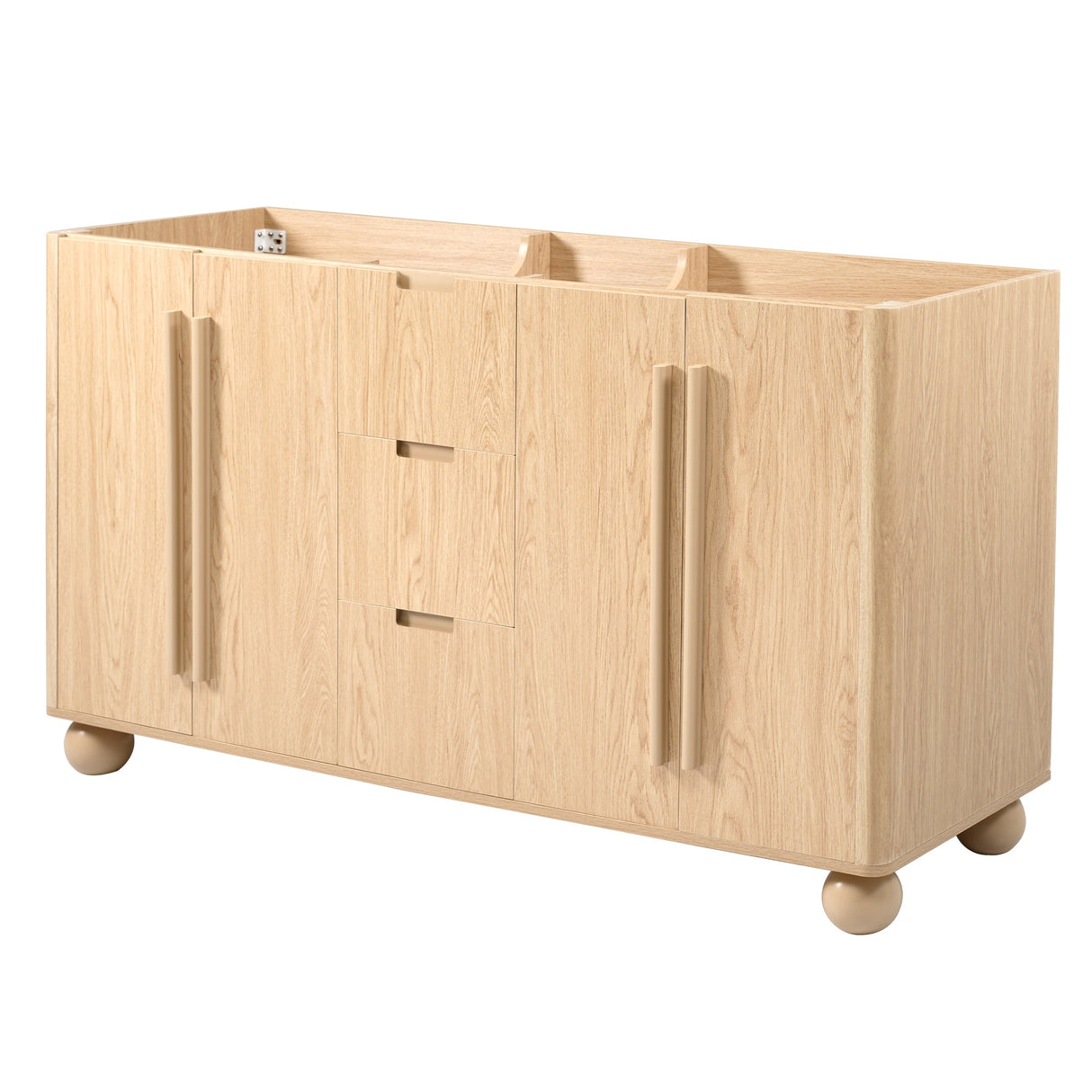 58.3" Bathroom Vanity Cabinet With 3 Drawers & 4 Doors