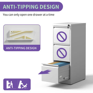 Steel Drawer Vertical File Cabinet With Lock For A4 Legal / Letter Size