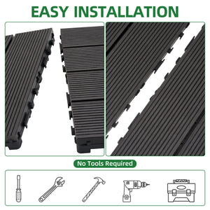 Tiles 9PCS Waterproof Outdoor and Indoor Flooring for Patio, Balcony, Porch, Backyard, Bedroom
