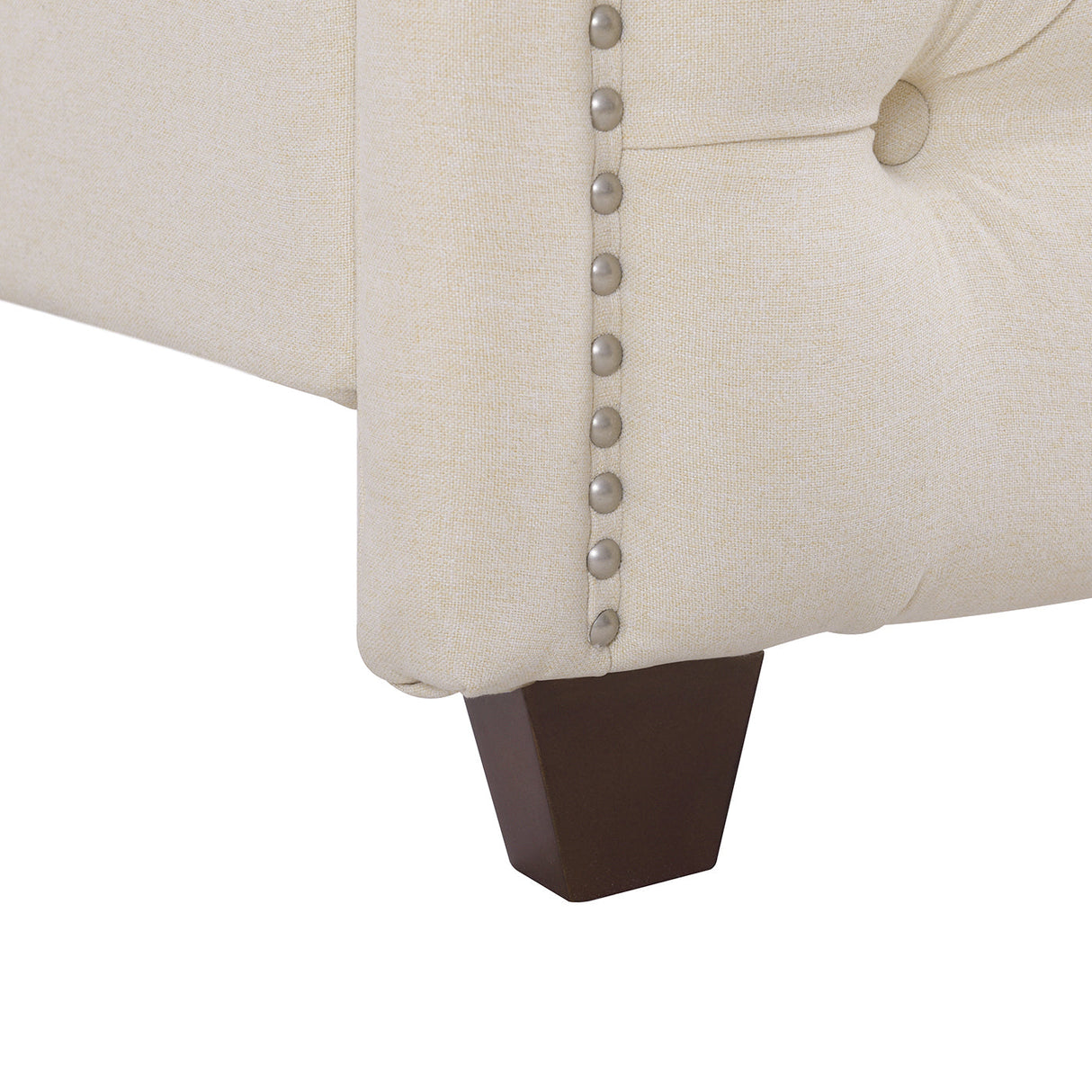 Marcella Upholstered Shelter Headboard Bed Set, Queen, Sky Neutral Beige Polyester