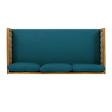 Claremont 3 Seater Daybed with Rattan Arms and Acacia Wood Frame