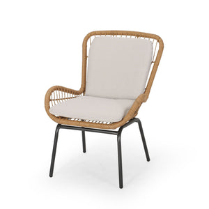 Outdoor Wicker Club Chair With Cushions (Set of 2)