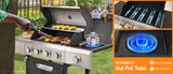 Propane Grill 4 Burner Barbecue Grill Stainless Steel Gas Grill with Side Burner