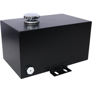 Heavy Duty 5 Gallon Steel Hydraulic Fluid Reservoir Tank With Mounting Foot, 14 Gauge - Black