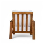 Acacia Wood Outdoor Sofa Set for 4 with Cushions and Coffee Table