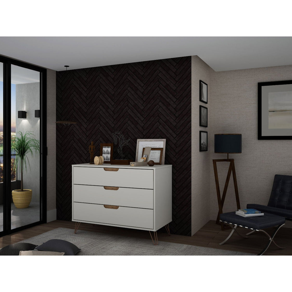 Rockefeller - 3 Drawer Dresser - Off White