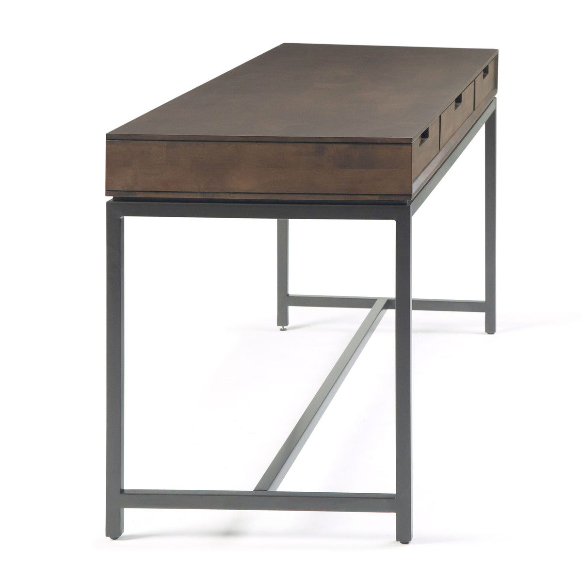 Mid Century Wide Writing Desk with Three Drawers - Multiple Colors
