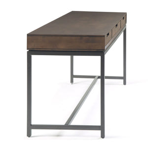 Mid Century Wide Writing Desk with Three Drawers - Multiple Colors